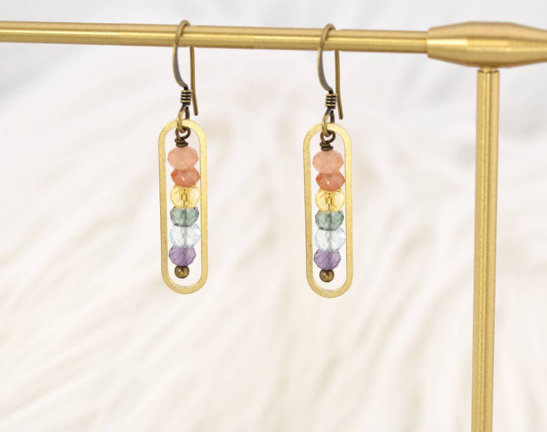 Soft Rainbow Peapod Earrings
