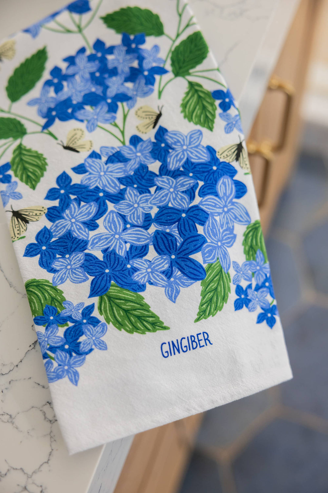 Blue Hydrangeas Tea Towel