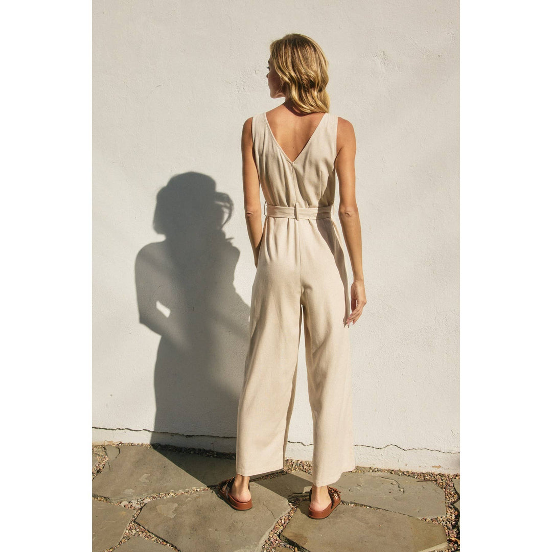 Heaven Sent Button Down Belt Jumpsuit