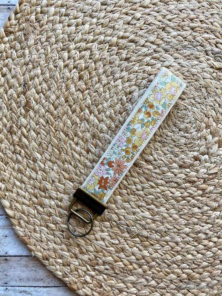 Neutral Florals Keychain Wristlet