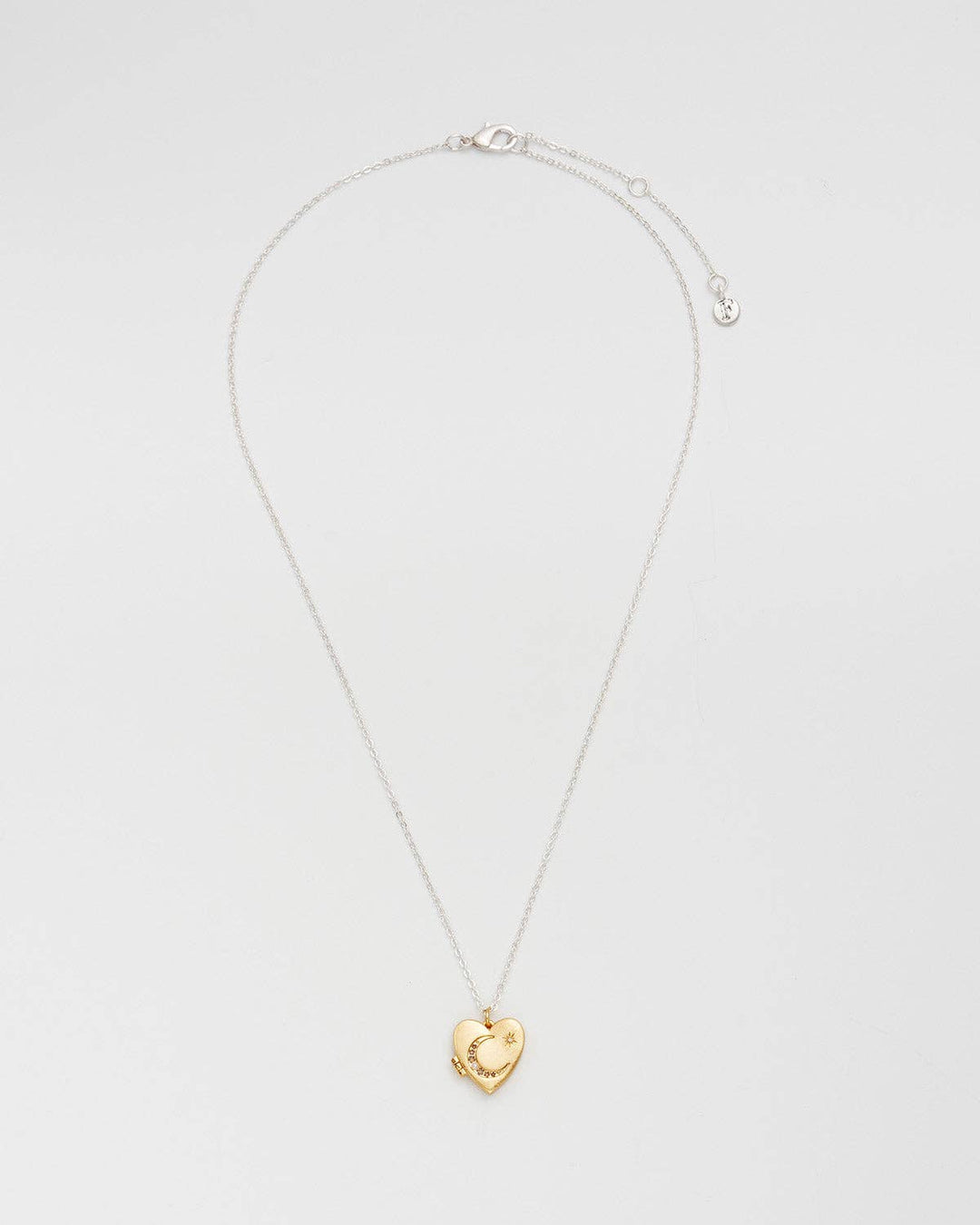 Selene Moon Periwinkle Locket Necklace