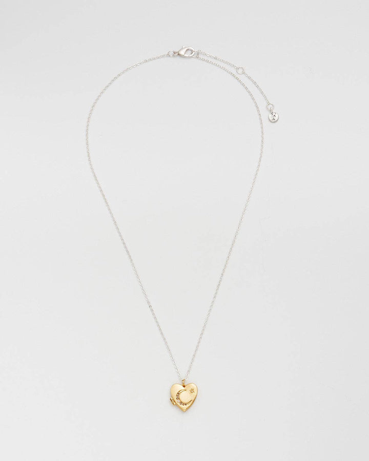 Selene Moon Periwinkle Locket Necklace