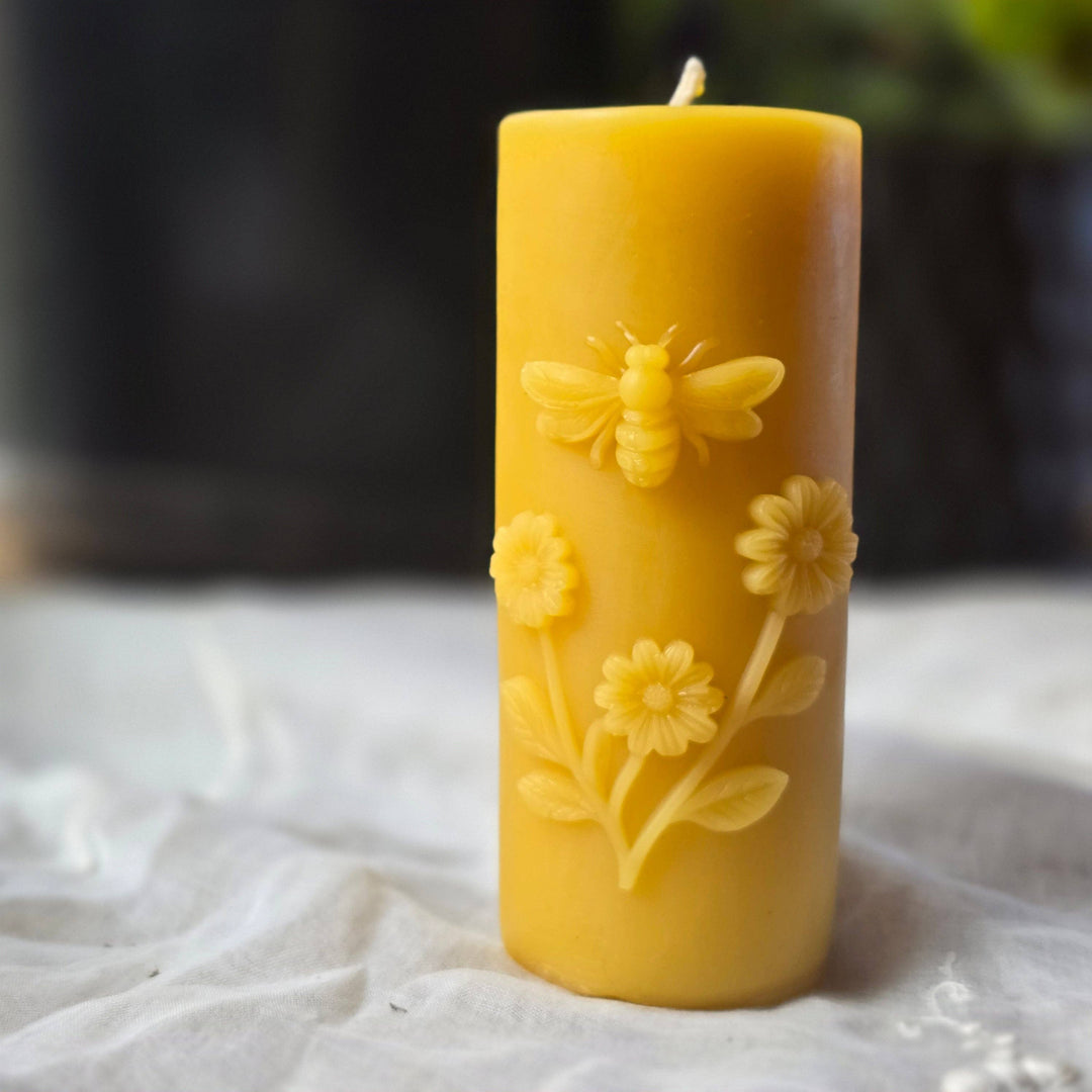 Bee-utiful Pillar Beeswax Candle