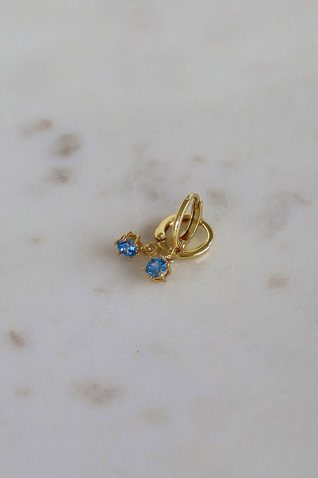 Round Birthstone Huggies