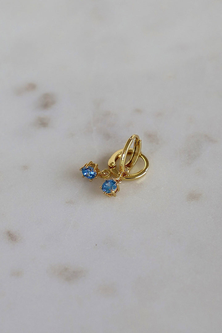 Round Birthstone Huggies