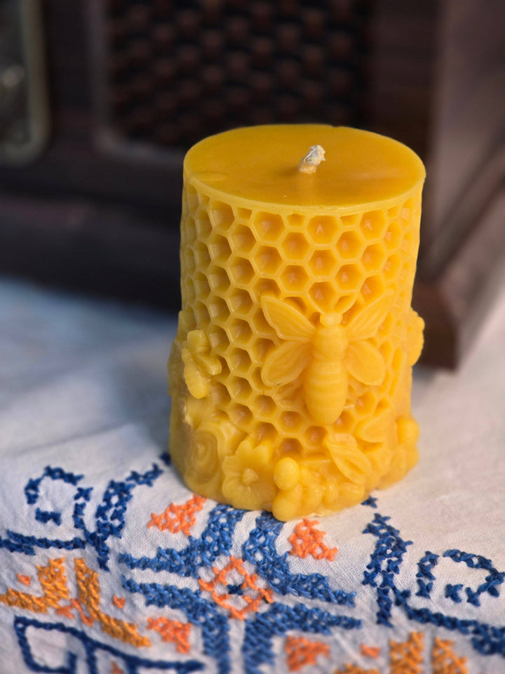 Perfect Pollinators Pillar Beeswax Candle