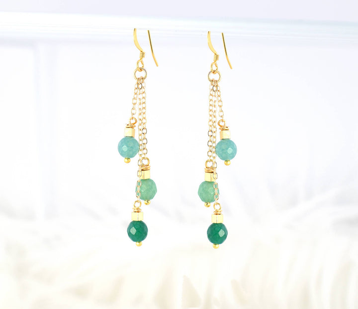 Green Burst Earrings