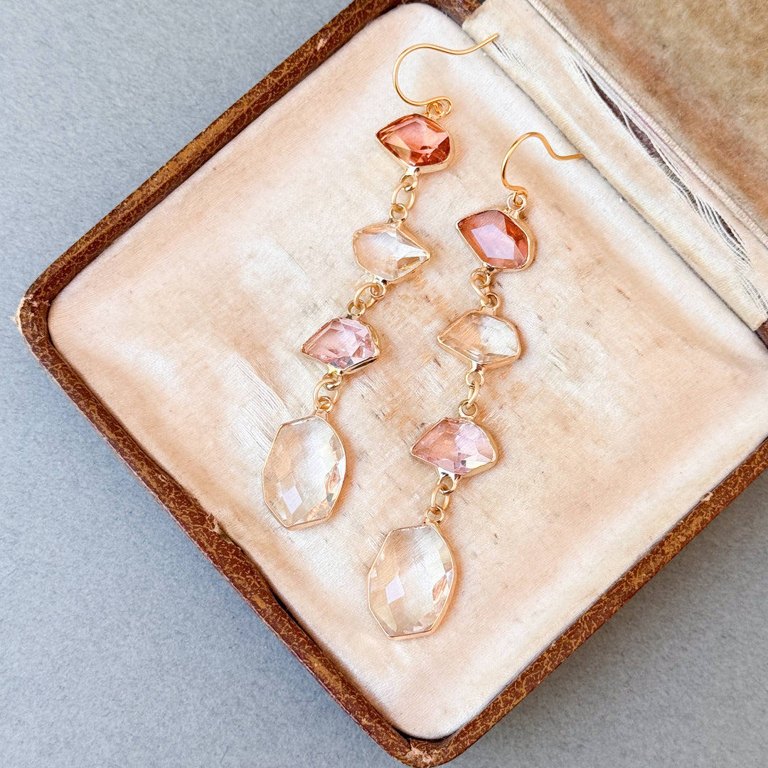 Romantic Faceted Glass Statement Earrings