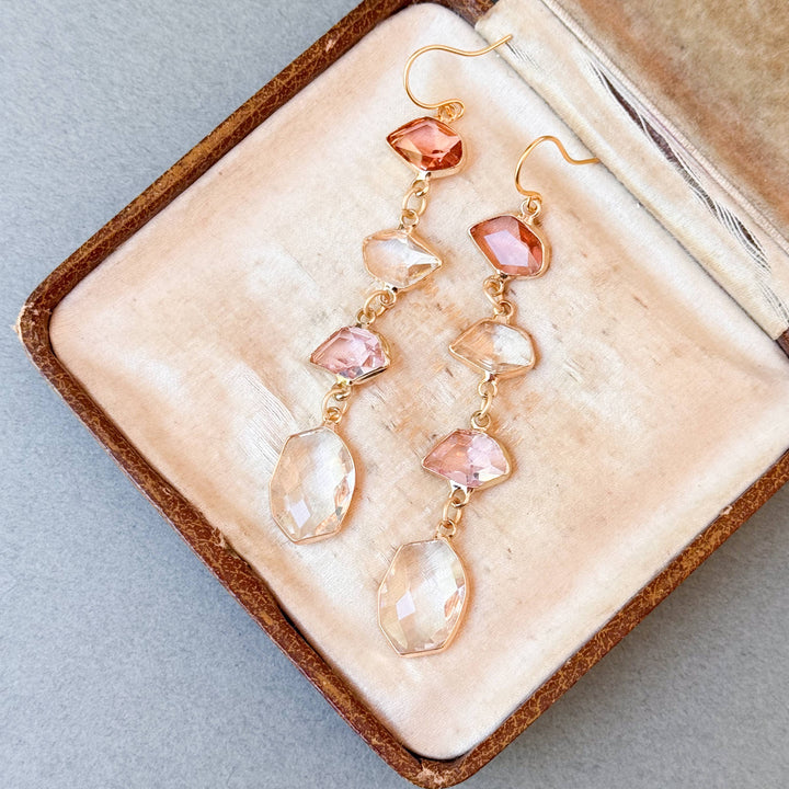 Romantic Faceted Glass Statement Earrings