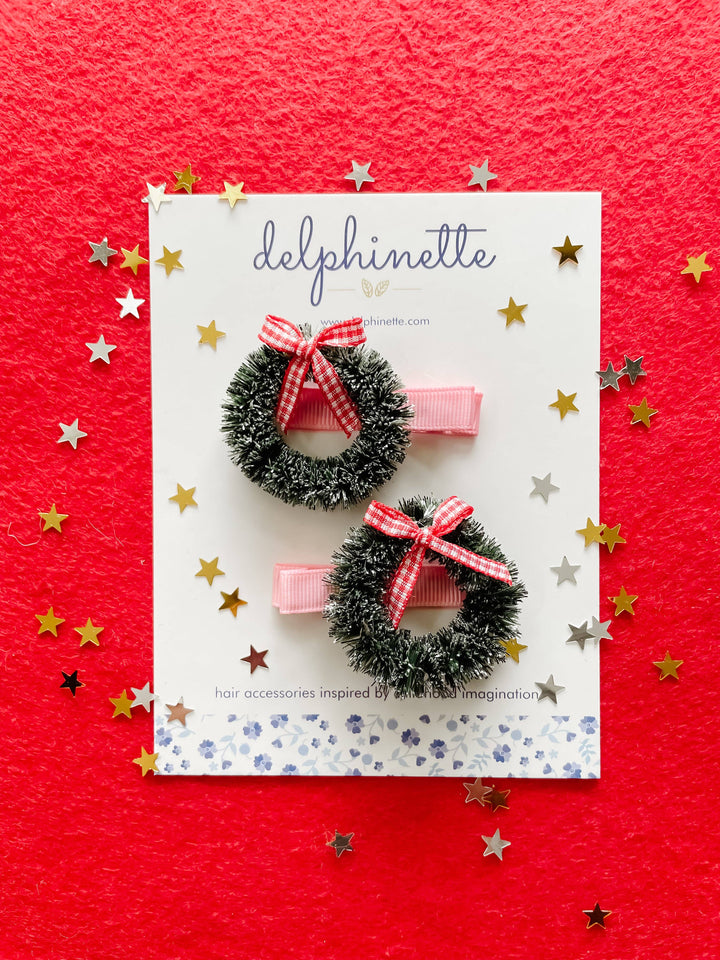 Christmas Wreath Hair Clip Set