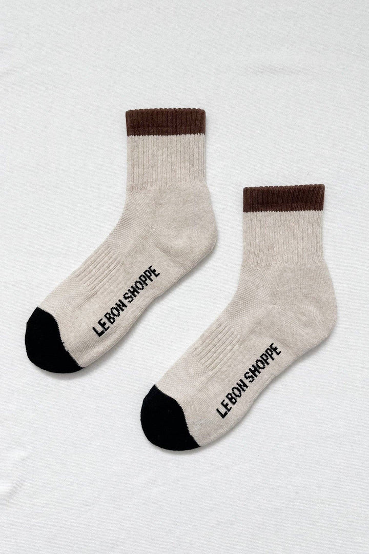 Color Block Girlfriend Socks in Black Coffee