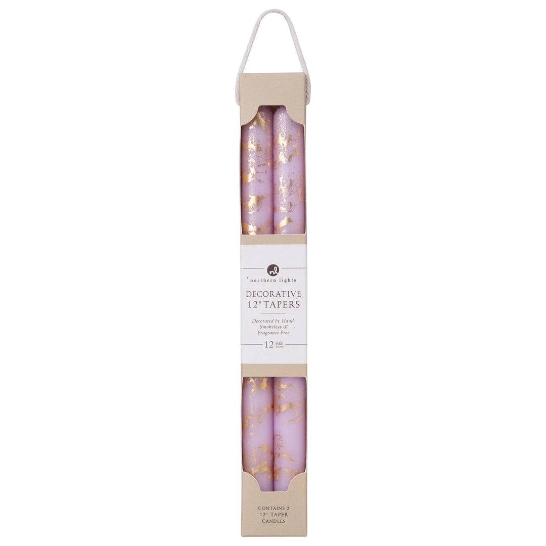 12" Decorative Taper Candles, 2pk