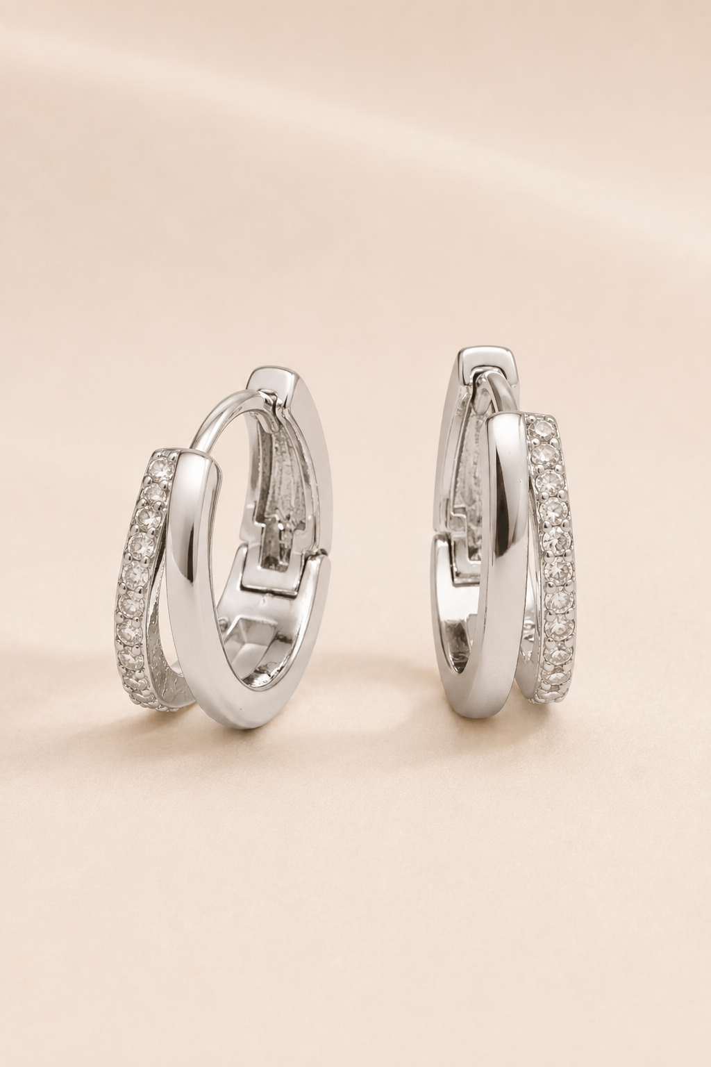 Arden Split Hoops in Silver