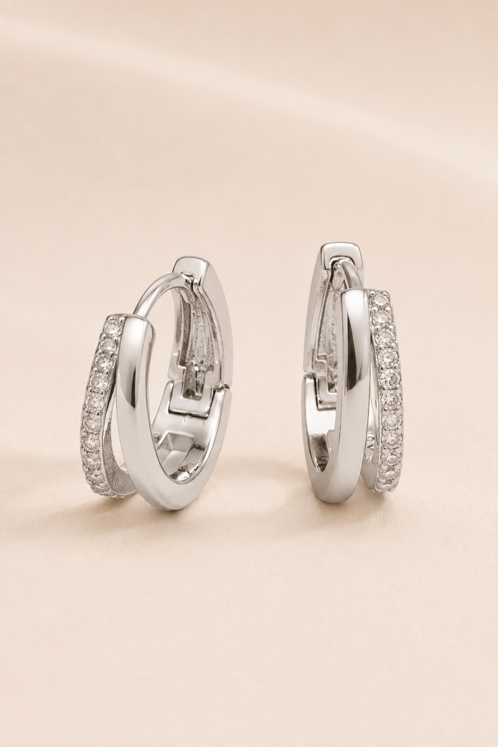 Arden Split Hoops in Silver