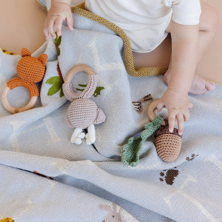 Organic Cotton Alphabet Woodland Blanket