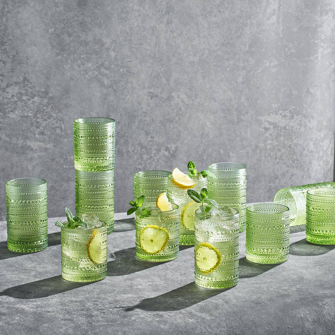 Green Hobnail Glass