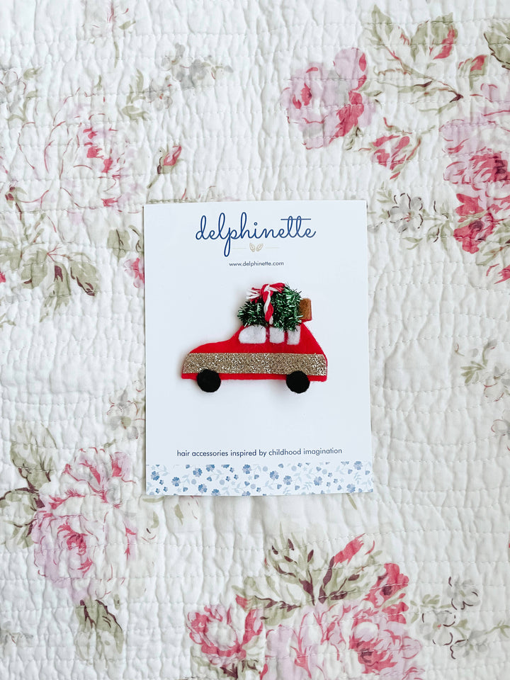 Christmas Tree On Car Hair Clip