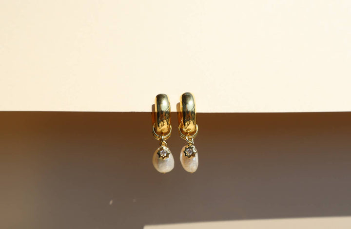Coastal Pearl Charm Earrings
