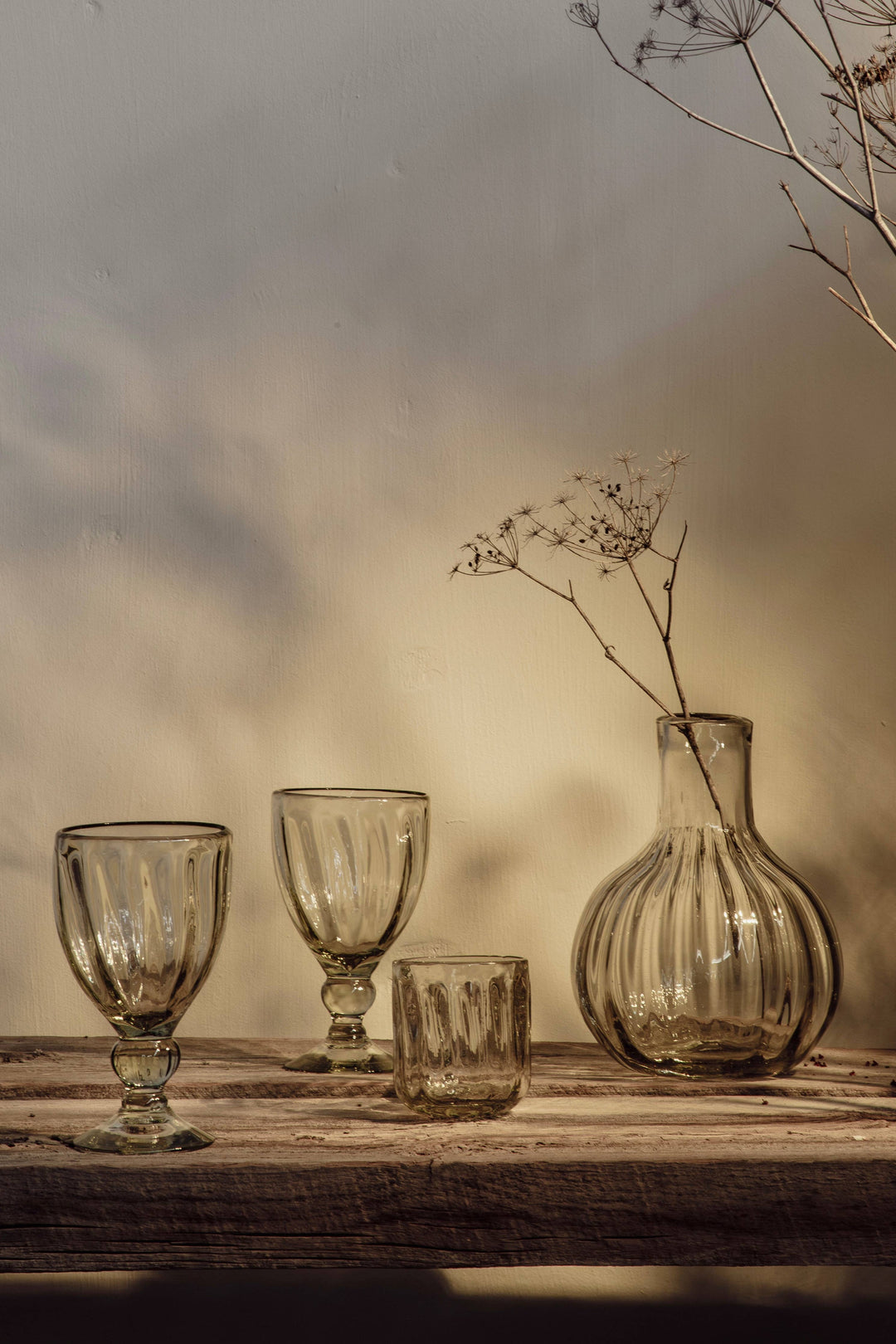 Handblown Fluted Tumbler, 2 Sizes