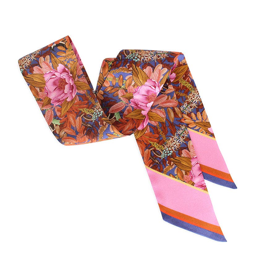 Peony Silk Twilly Scarf