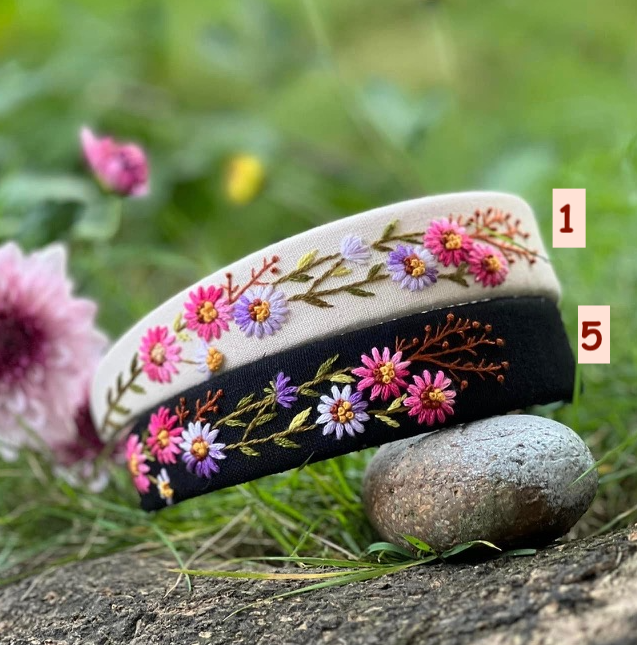 Wildflower Embroidered Headband