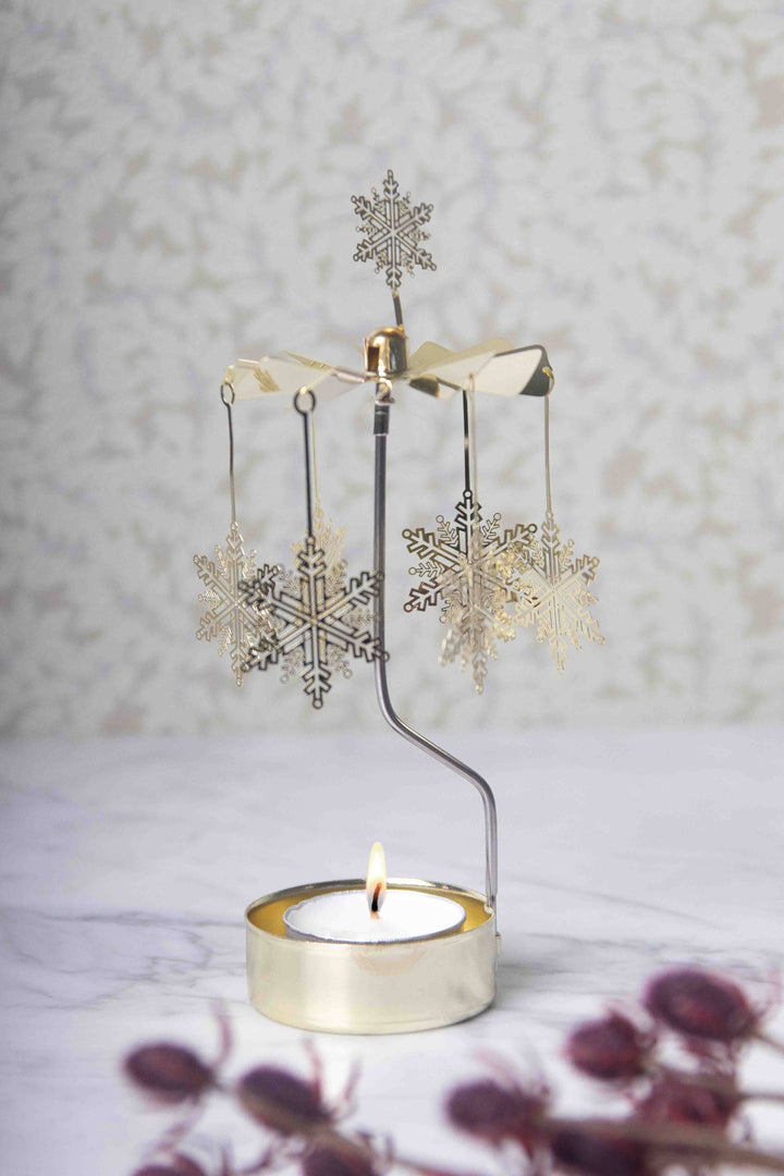 Gold Snowstar Rotary Candleholder