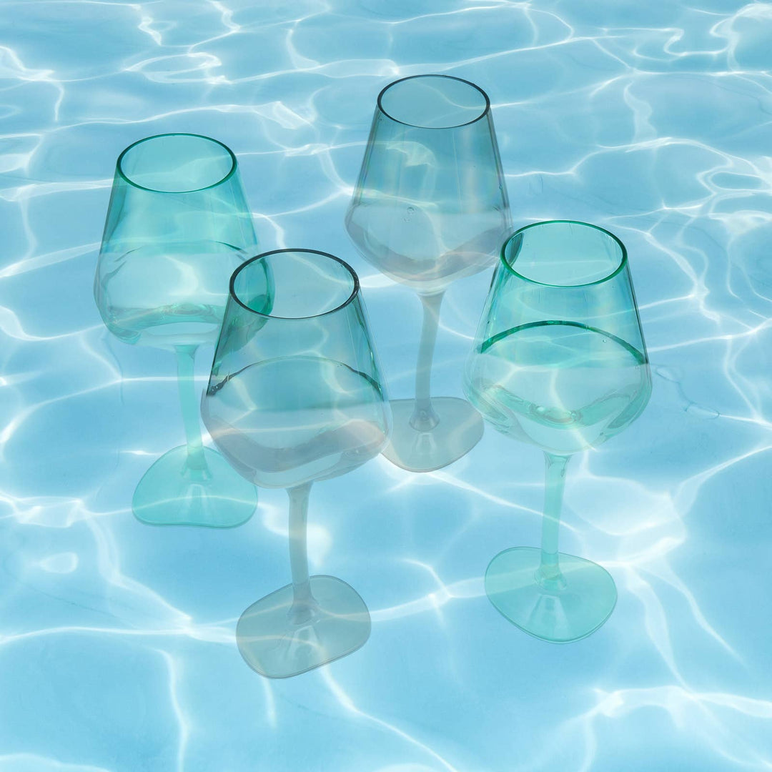 Green Shatterproof Wine Glass