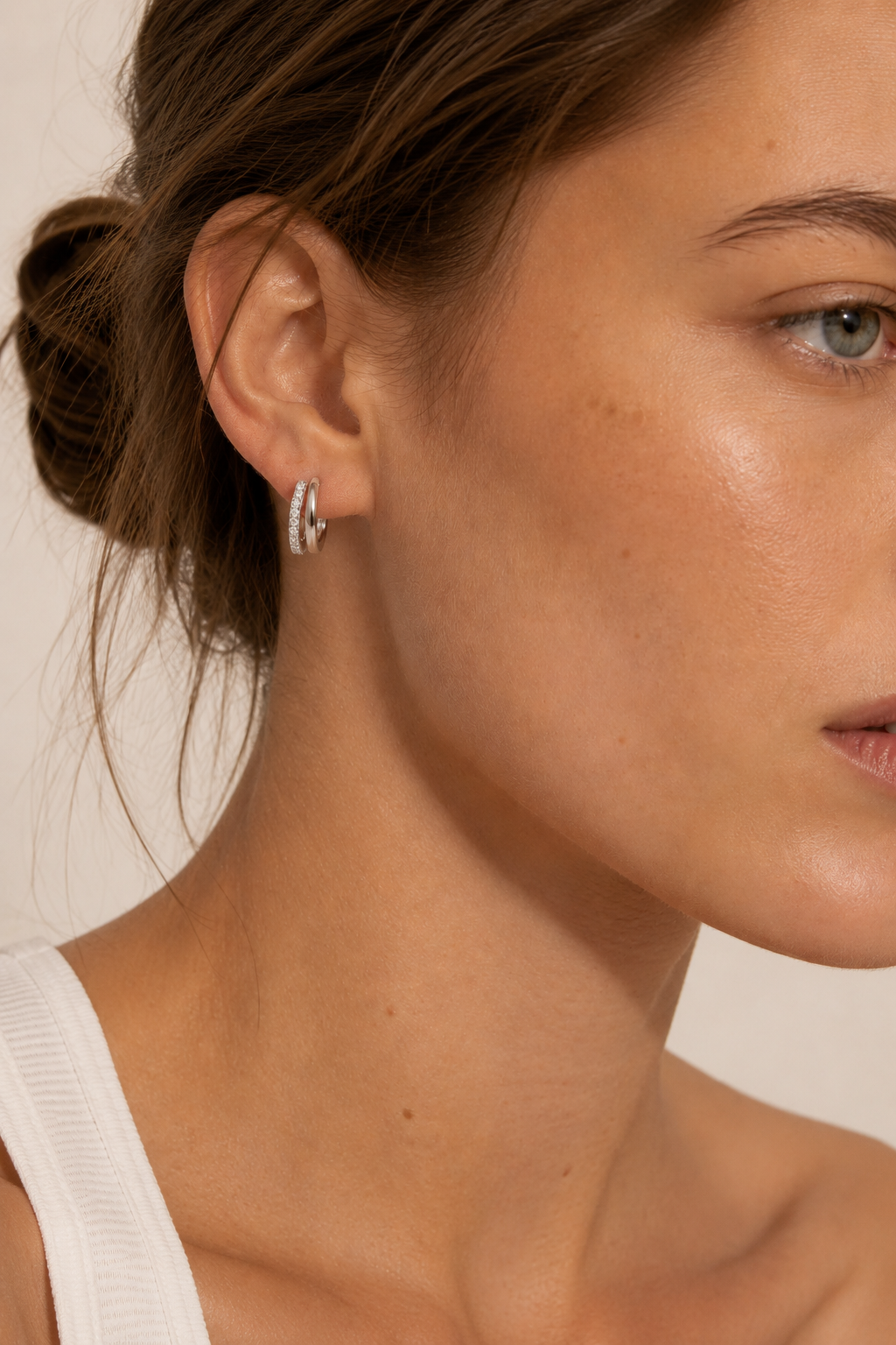Arden Split Hoops in Silver