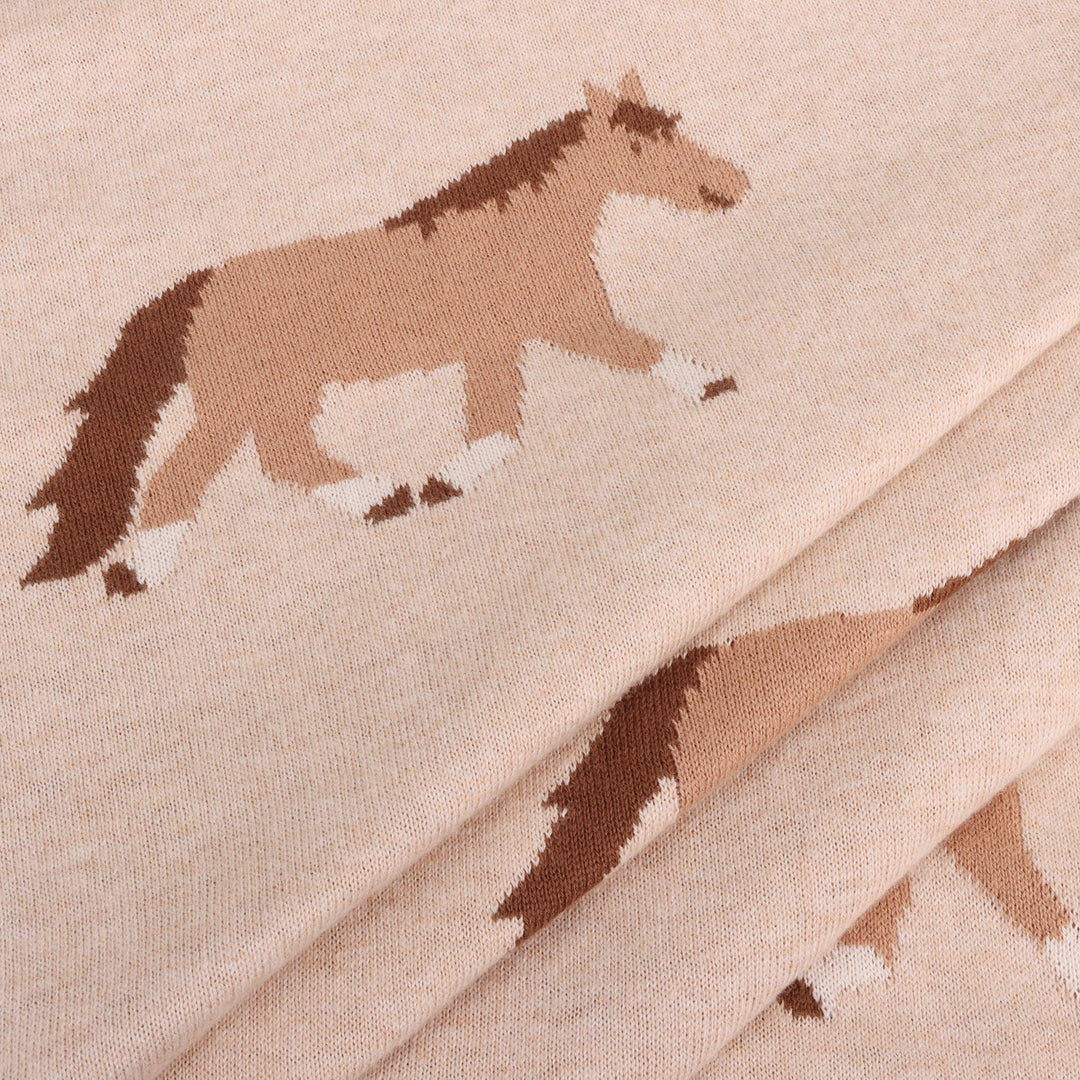 Pony Snuggles Organic Cotton Knit Blanket