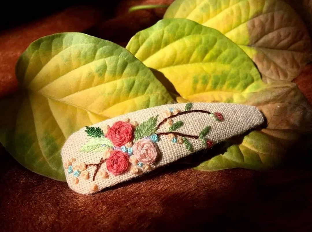 Bouquet Embroidered Barrette