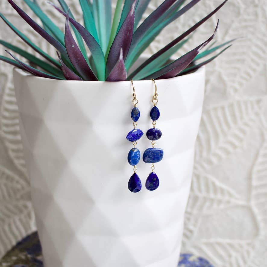 Semi-Precious Mismatched Earrings in Carnelain/Pink