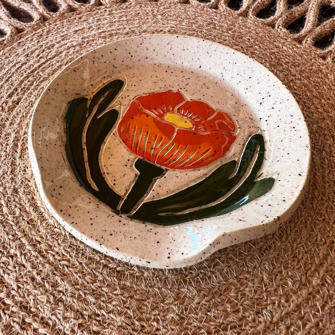 Poppy Ceramic Spoon Rest