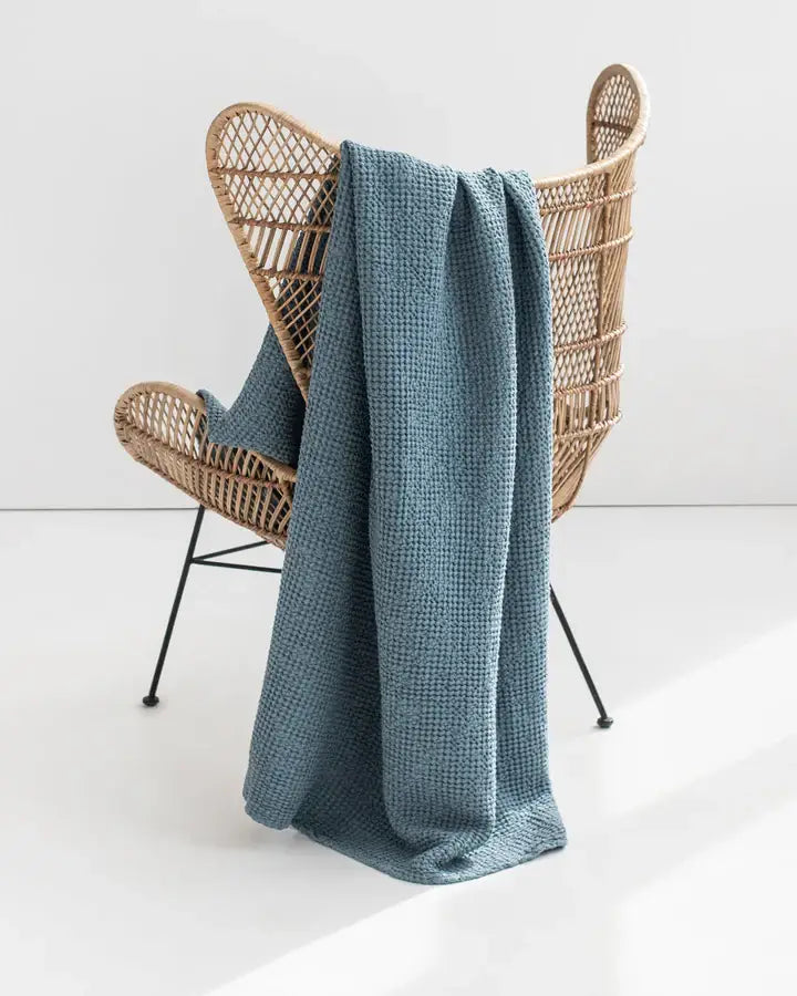 Linen Waffle Throw Blanket, 3 Colors