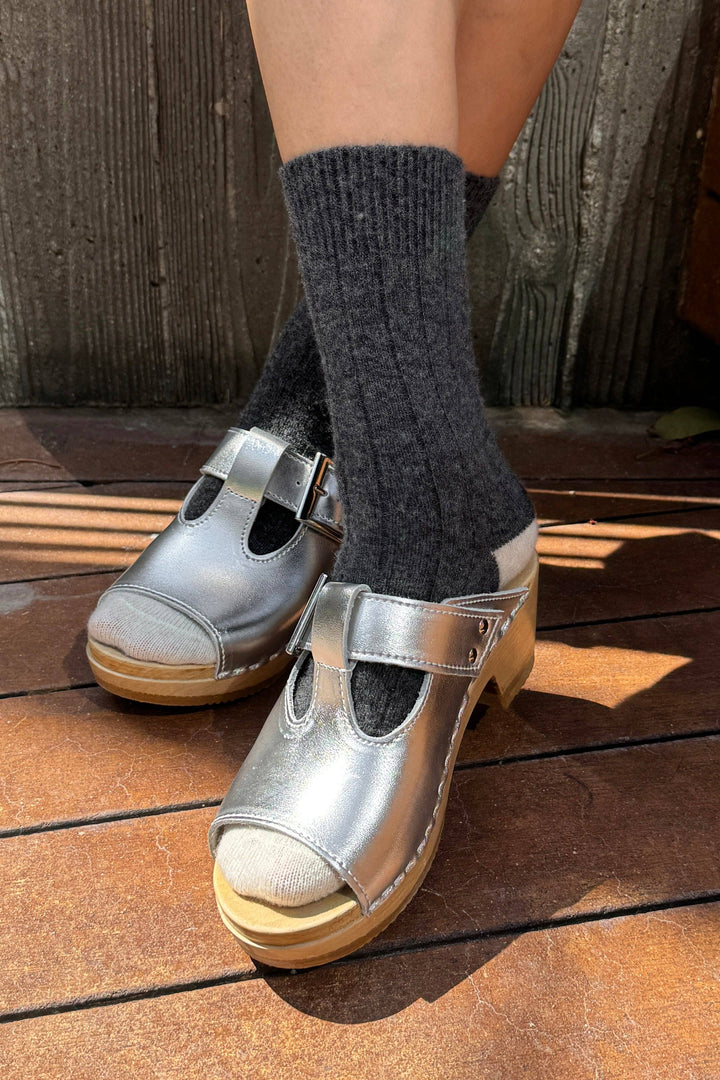 Cashmere Socks in Charcoal Melange