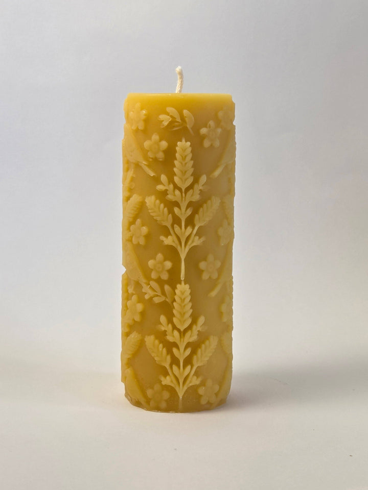 For the Beauty of the Earth Pillar Beeswax Candle