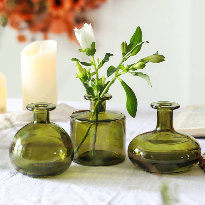 Glass Bud Vases, Round, Multi-color