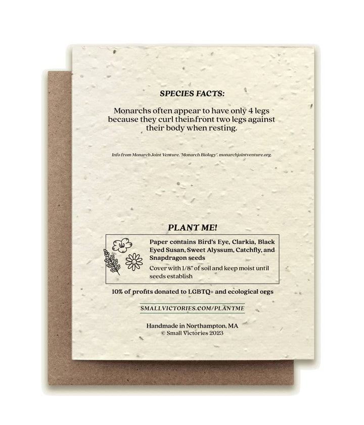 Monarch Butterfly Plantable Wildflower Seed Card