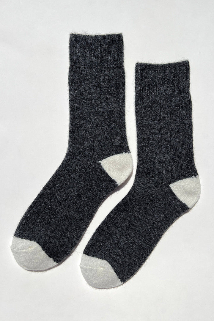 Cashmere Socks in Charcoal Melange
