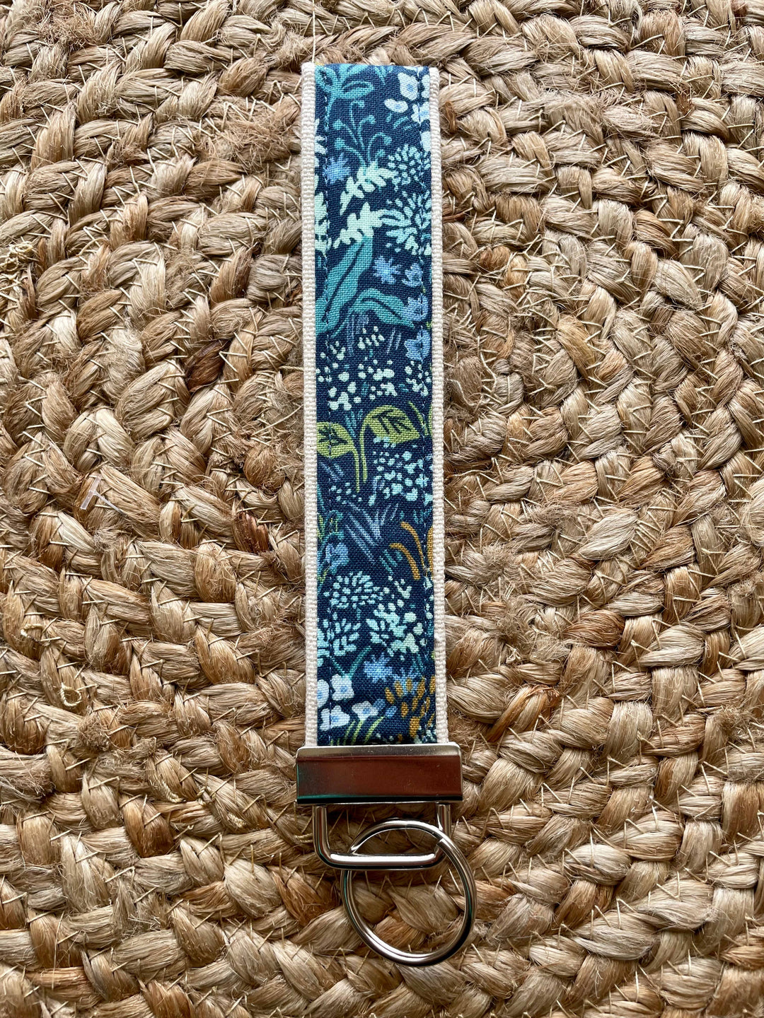 Light Blue Wildflower Keychain Wristlet