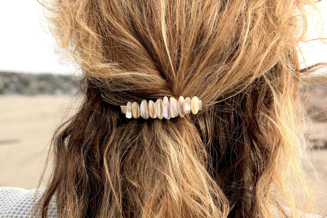 Silver Seashell Hair Clip