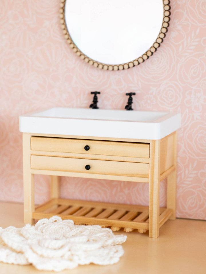 Dollhouse Double Faucet Bathroom Vanity