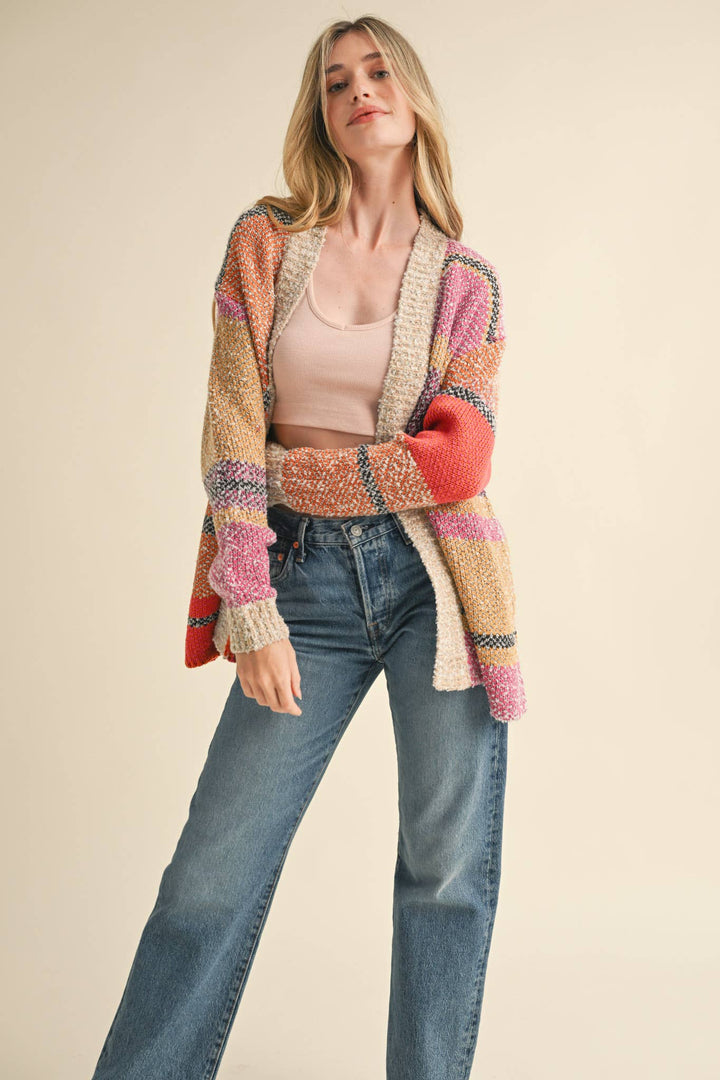 Oversized Color Block Cardigan in 2 Colors