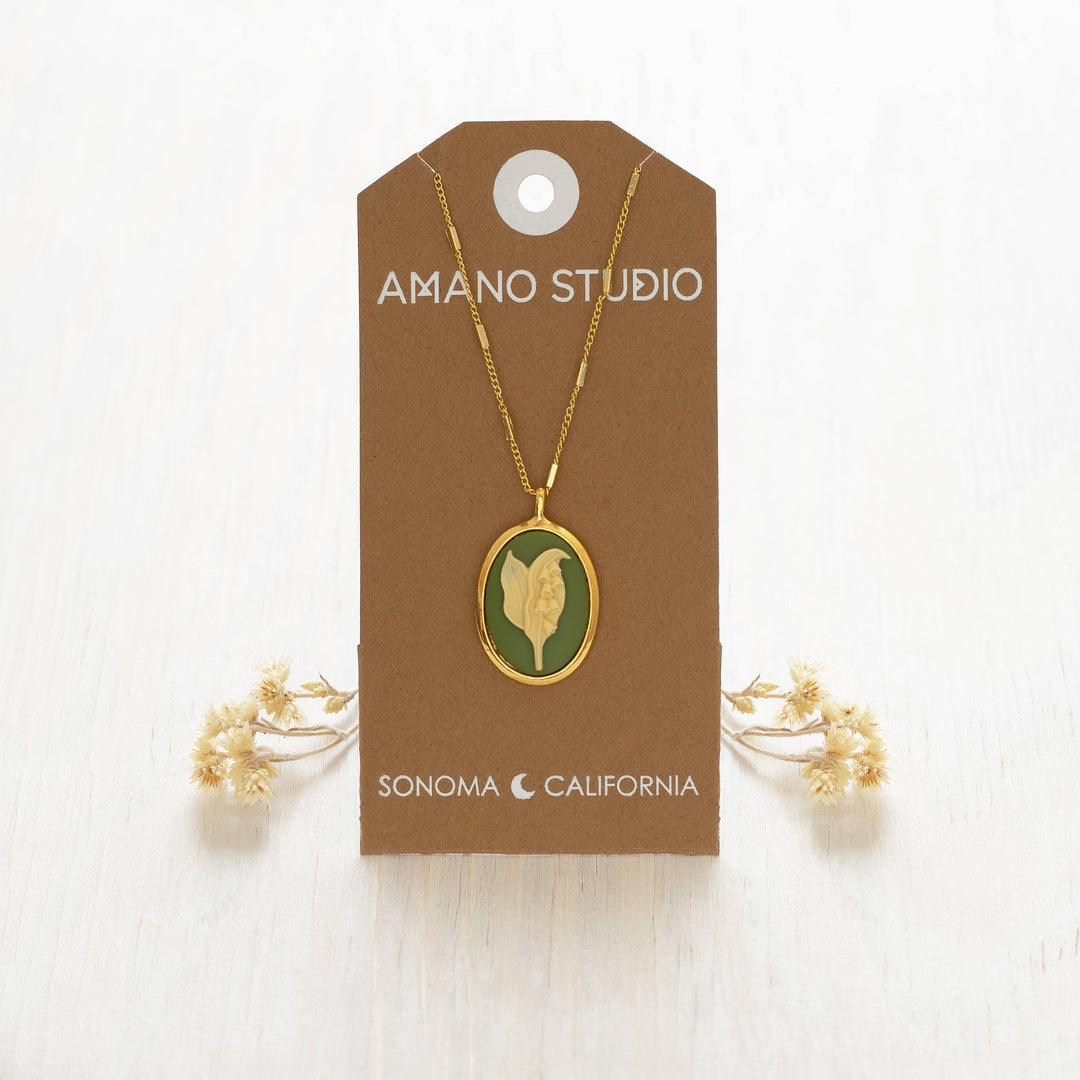 Lily of the Valley Vintage Cameo Necklace