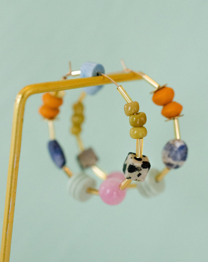 Auden Colorful Beaded Hoops