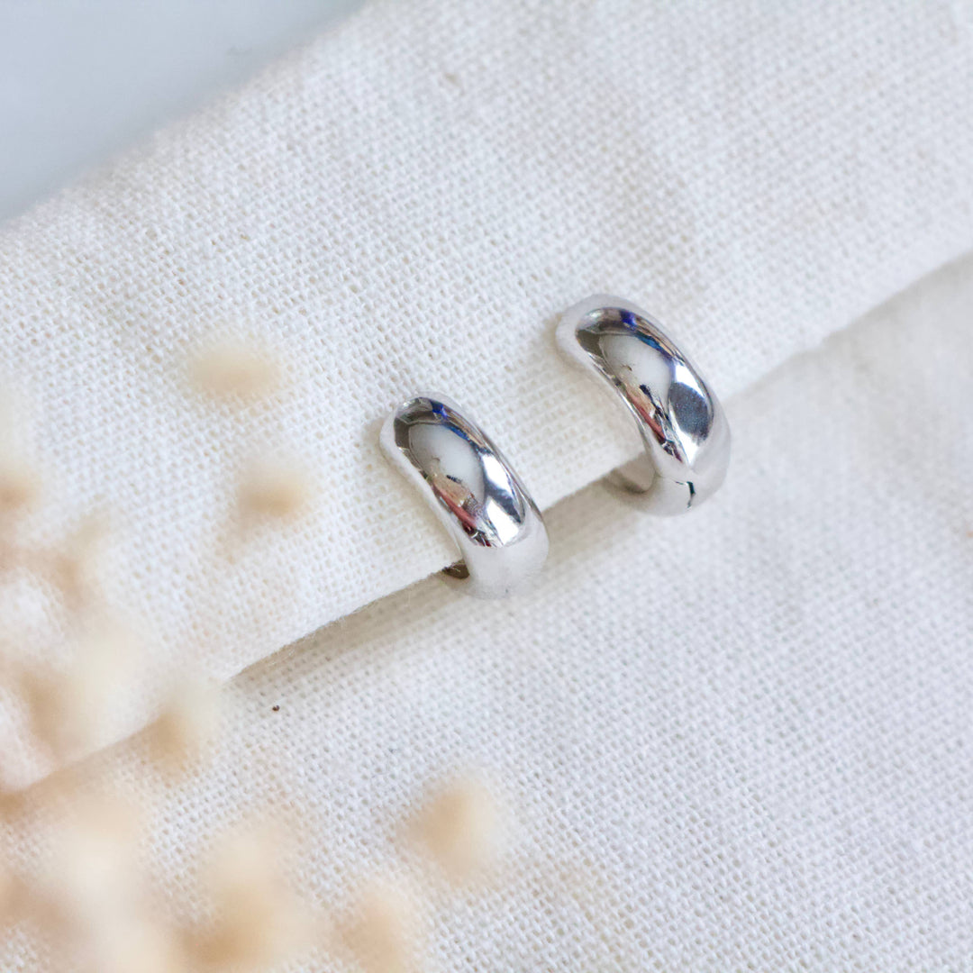 Chubby Hoop Earrings, Silver or Gold