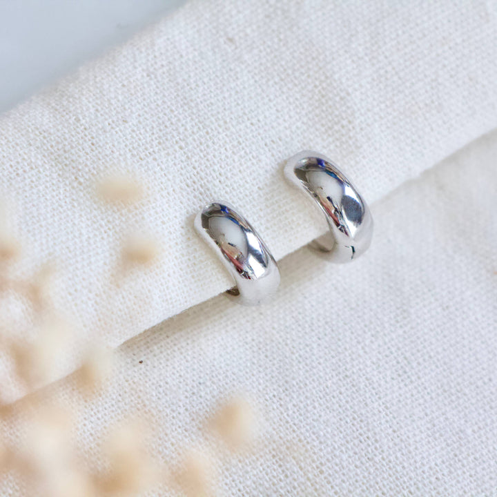 Chubby Hoop Earrings, Silver or Gold