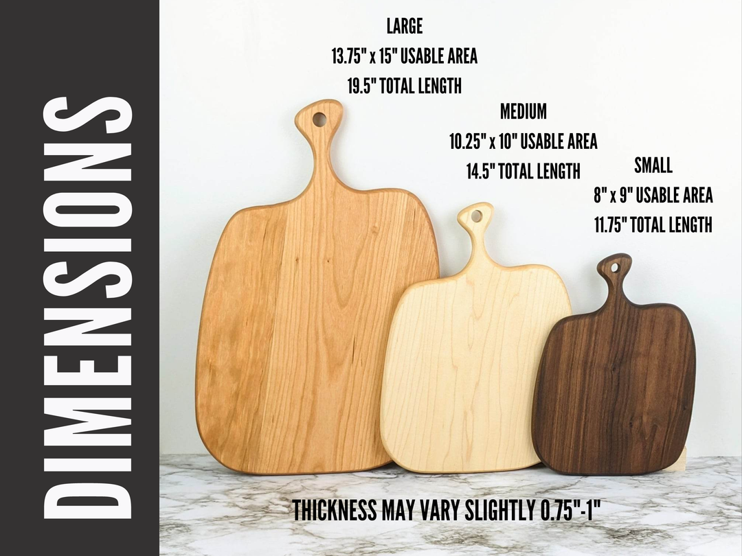 Walnut Charcuterie Board with Handle, Small