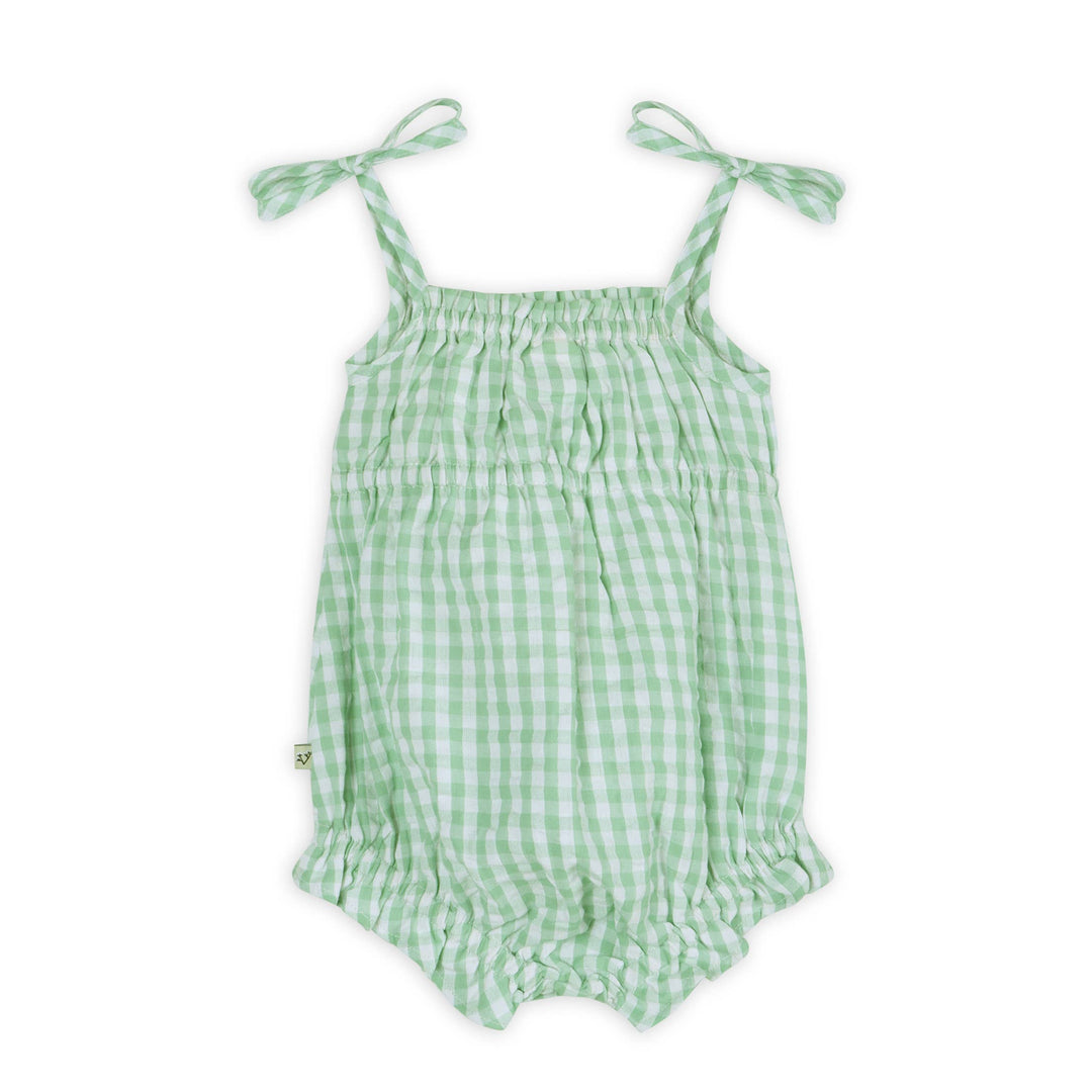 Forest Gingham Baby Romper + Headband