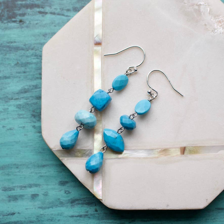 Semi-Precious Mismatched Earrings in Carnelain/Pink