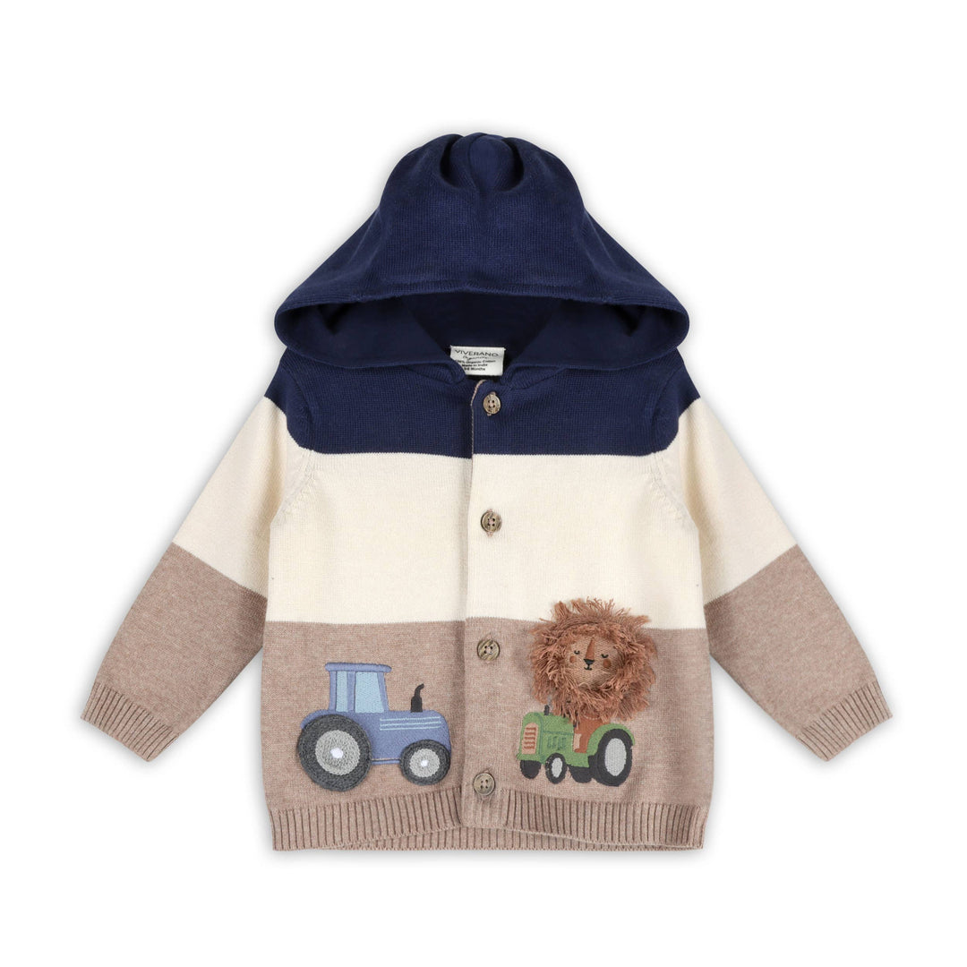 Lion Farm Truck Baby Hooded Jacket